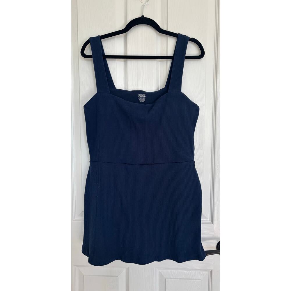Victoria's Secret Pink Navy Blue Ribbed Mini Dress With Shorts XXL
